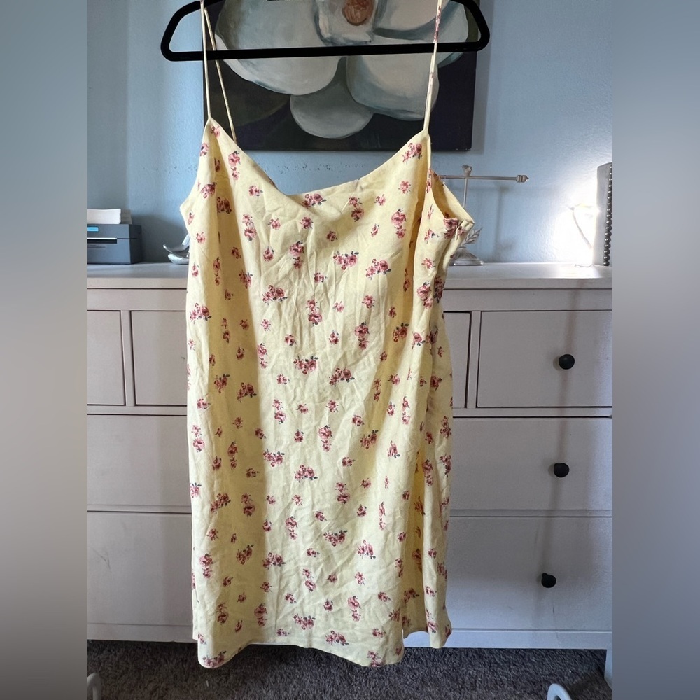 ASOS Design Yellow Mini Slip Dress size 14